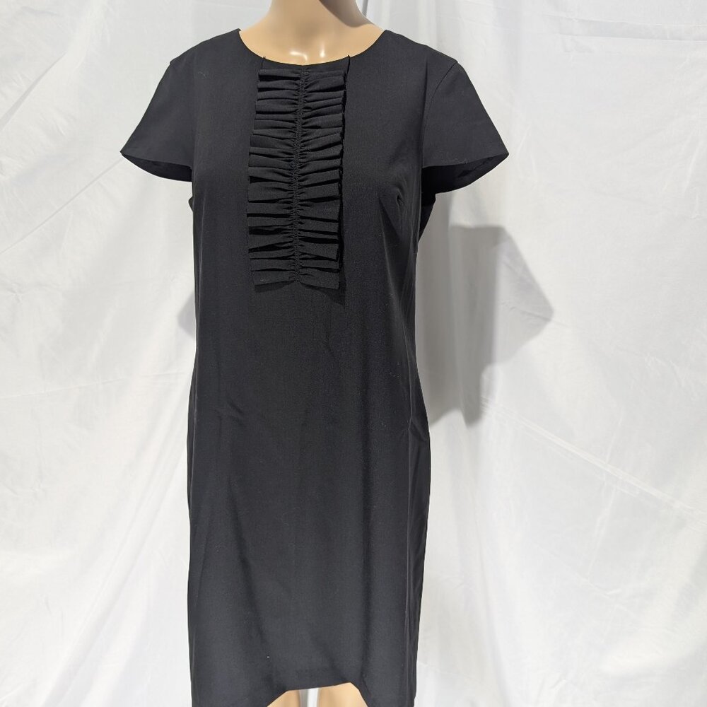 NWT Banana Republic Black Wool Blend Short Sleeve Shift Dress Women's 6